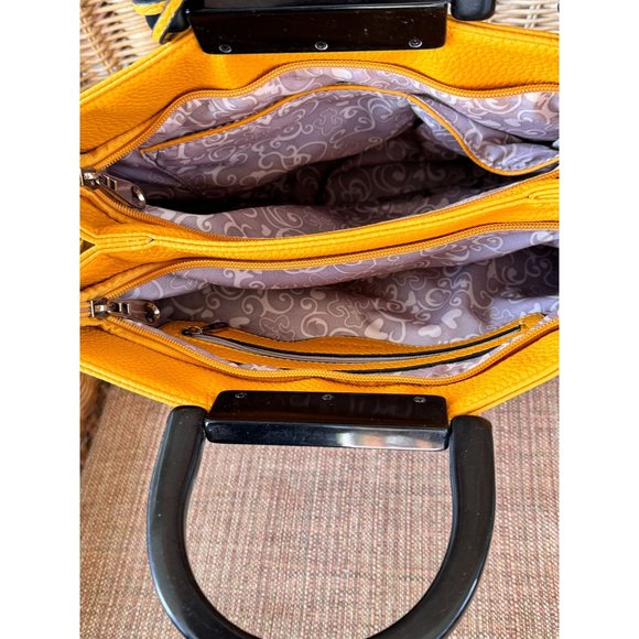 Uddini Faux Leather Purse Handbag with Lucite Handles & Crossbody Strap - Picture 7 of 9